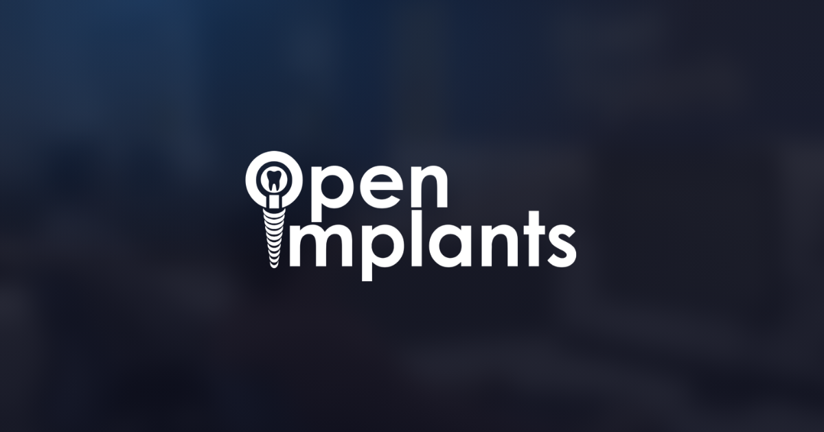 The Open Implants logo over a workspace interior